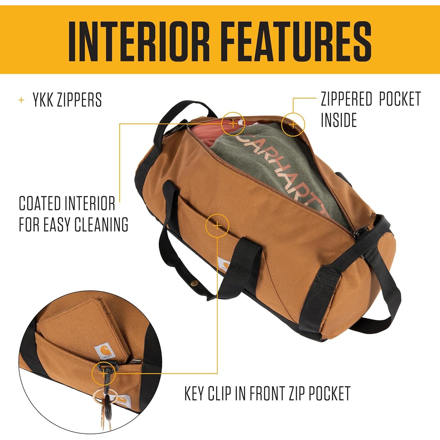 Bolsa de viaje redonda Carhartt 25L impermeable negra