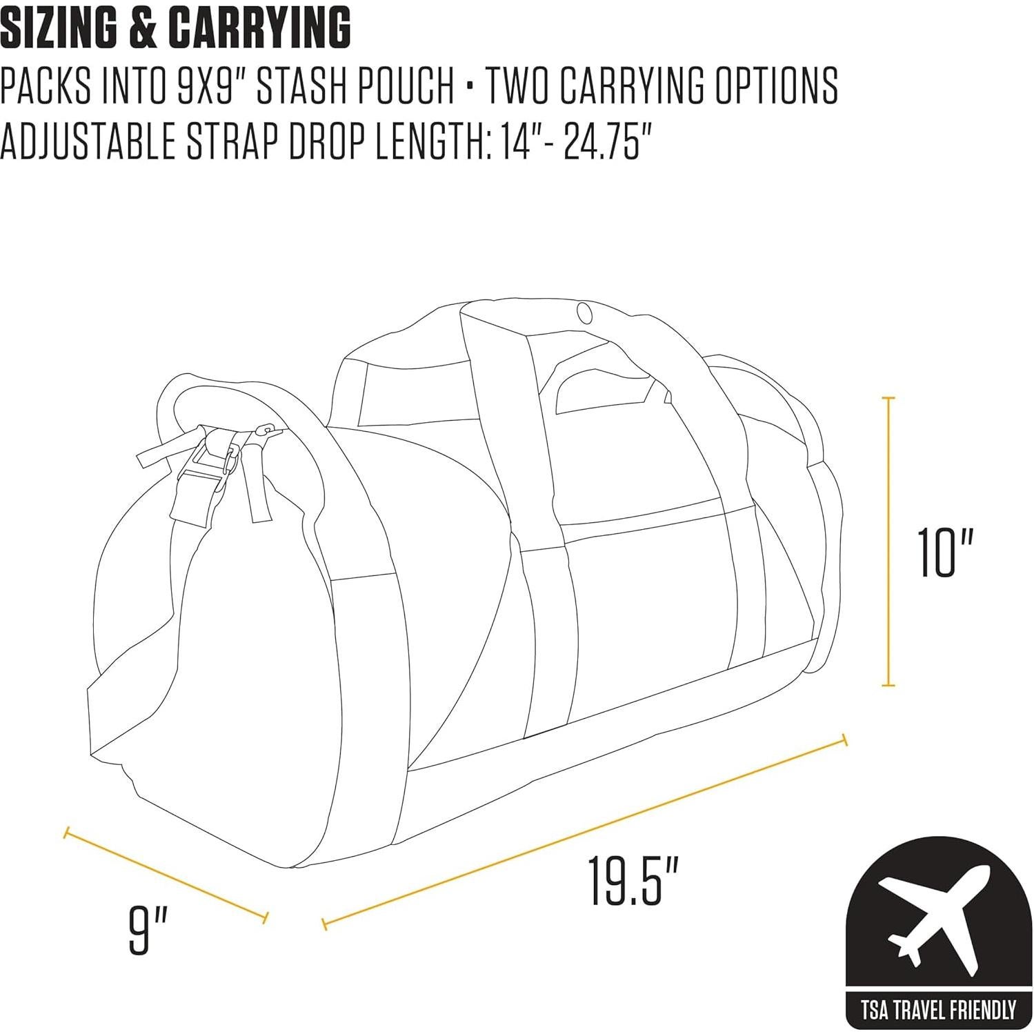 Bolsa de viaje redonda Carhartt 25L impermeable negra