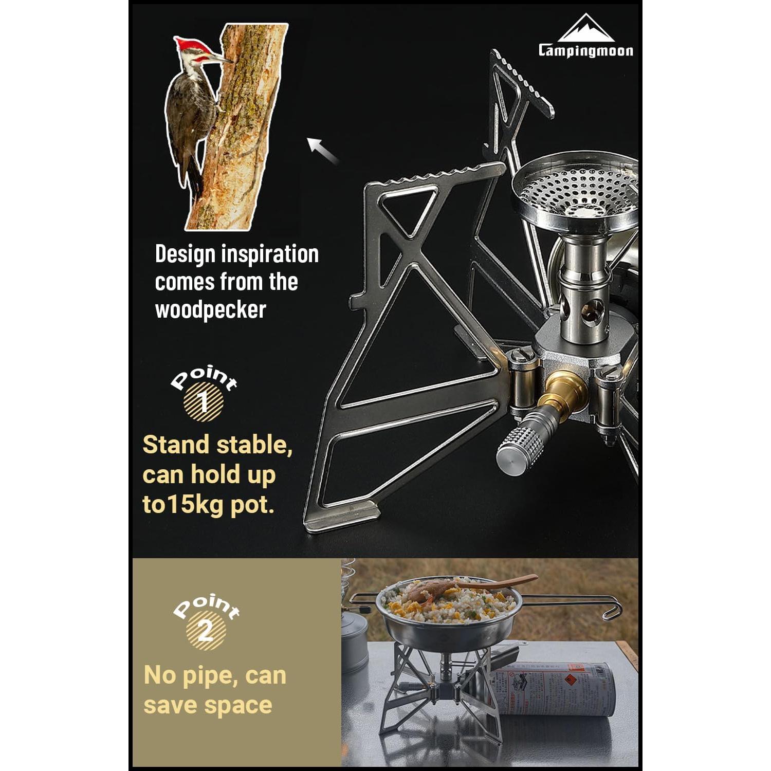 Estufa de Camping Butano CAMPINGMOON XD-3 Plegable 0.18kg