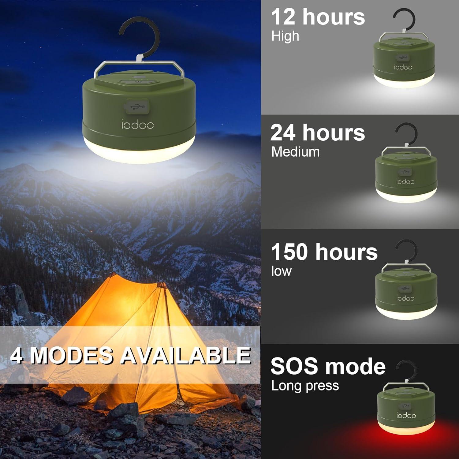 Linterna de Camping Recargable Iodoo 3000mAh 2000LM IP45