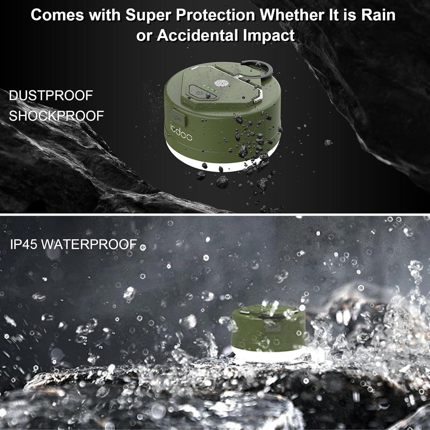 Linterna de Camping Recargable Iodoo 3000mAh 2000LM IP45