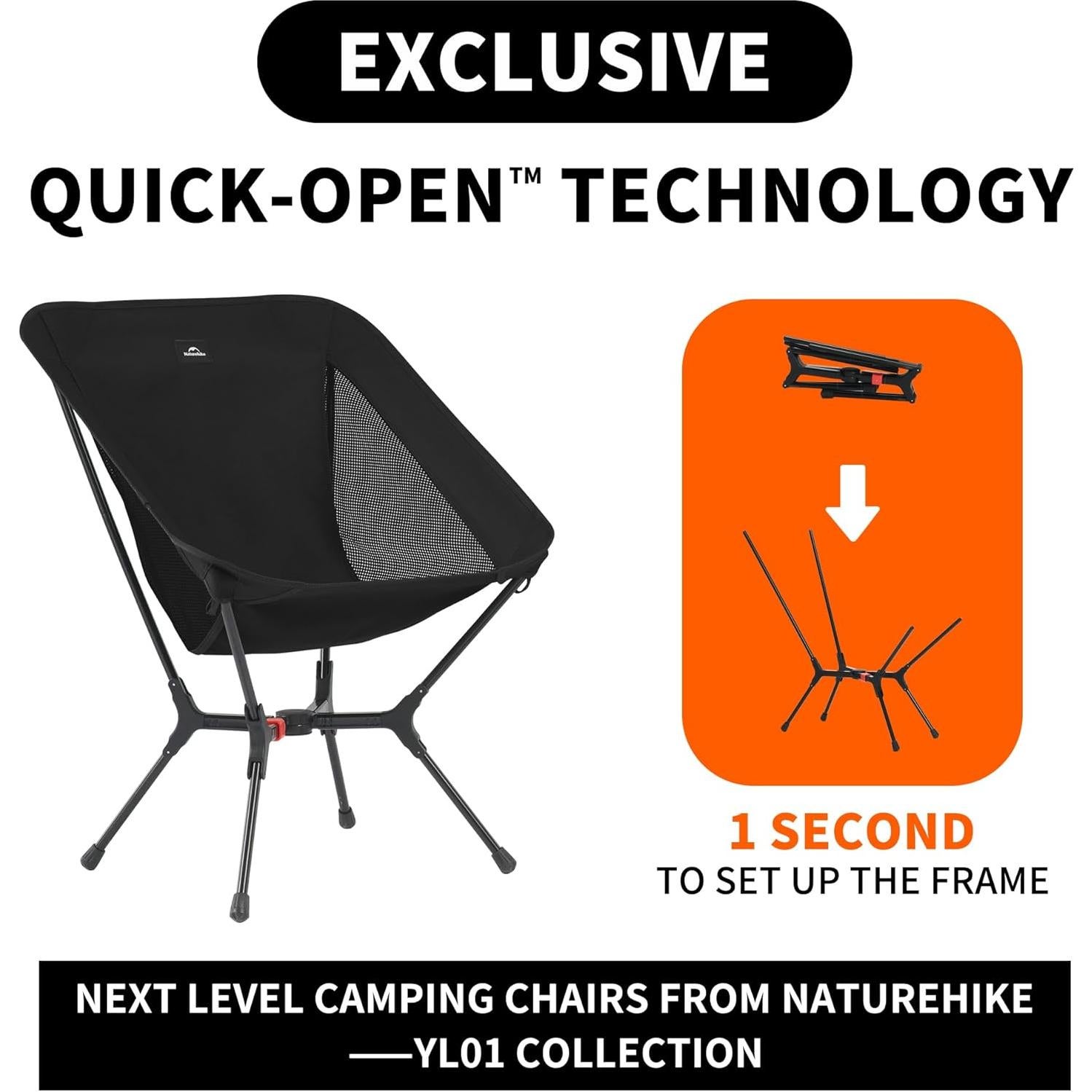 Silla de Camping Naturehike YL01 Plegable Ligera 200 kg