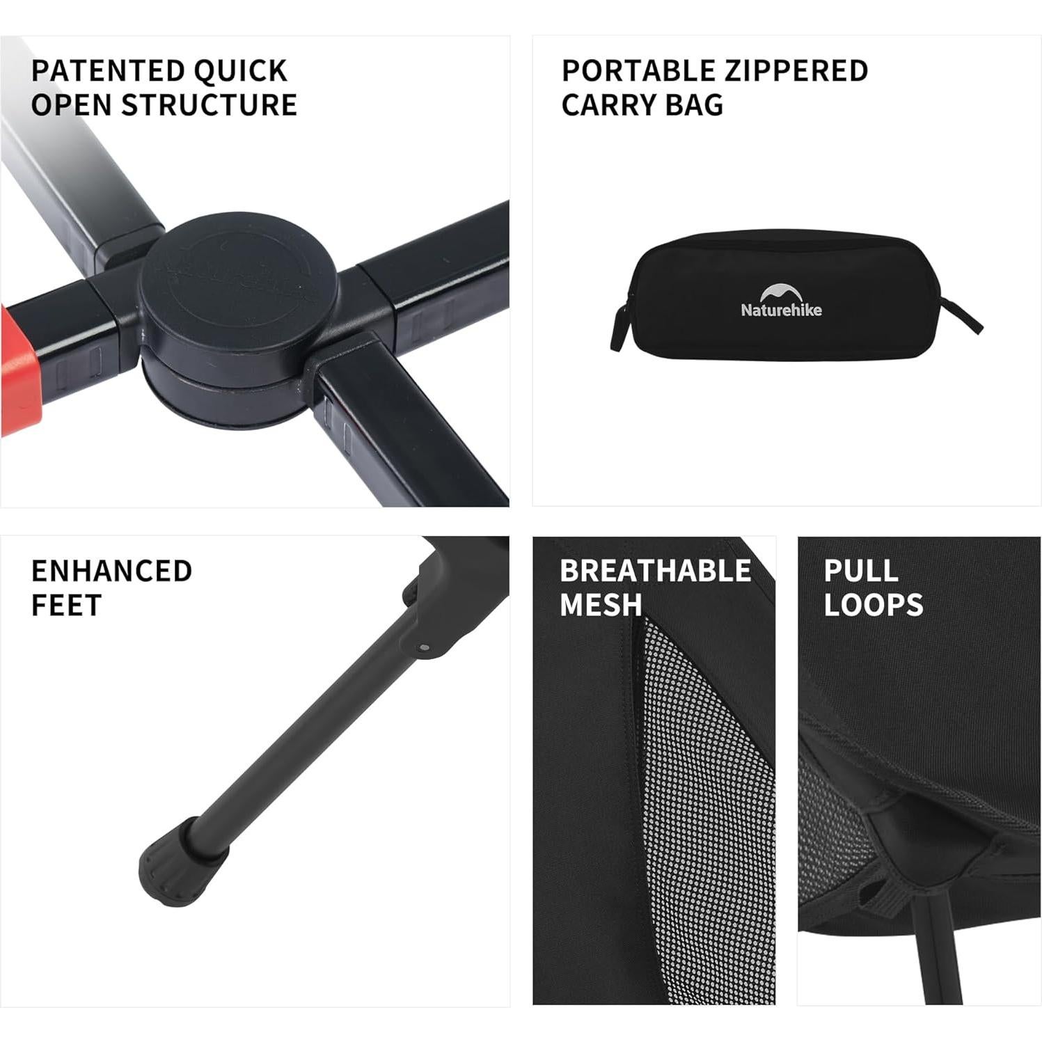 Silla de Camping Naturehike YL01 Plegable Ligera 200 kg