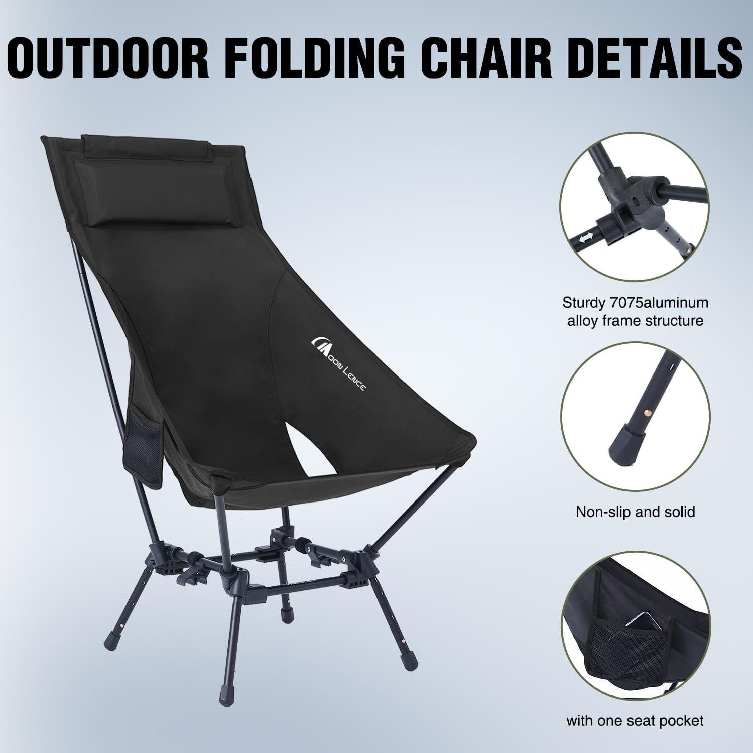 Silla de Camping Plegable MOON LENCE CH22 Ajustable 181kg