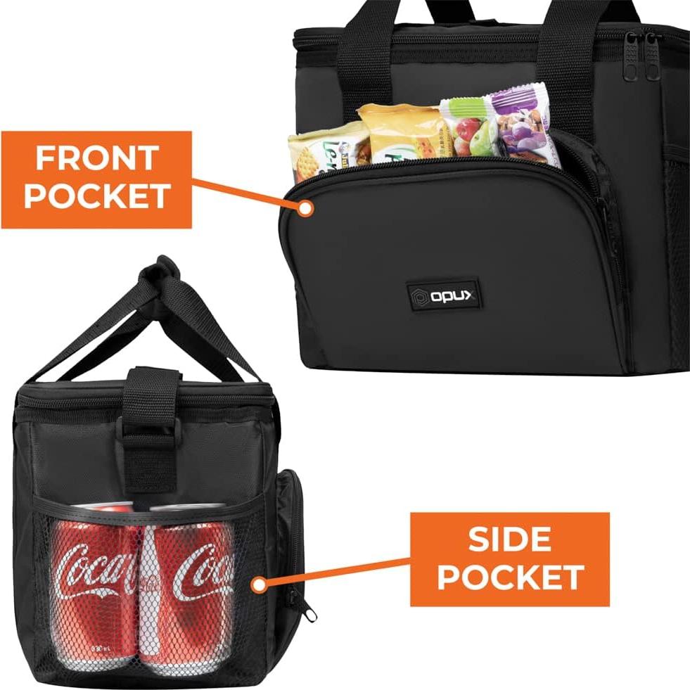 Bolsa Térmica Aislada OPUX 18 Latas Negra para Camping y Trabajo