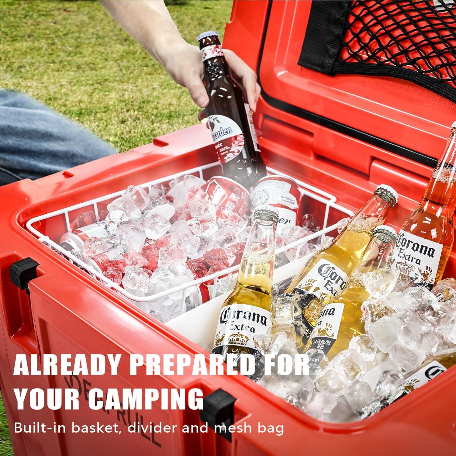 Nevera Portátil DEAPRULL 55QT con Ruedas y Aislamiento 52L