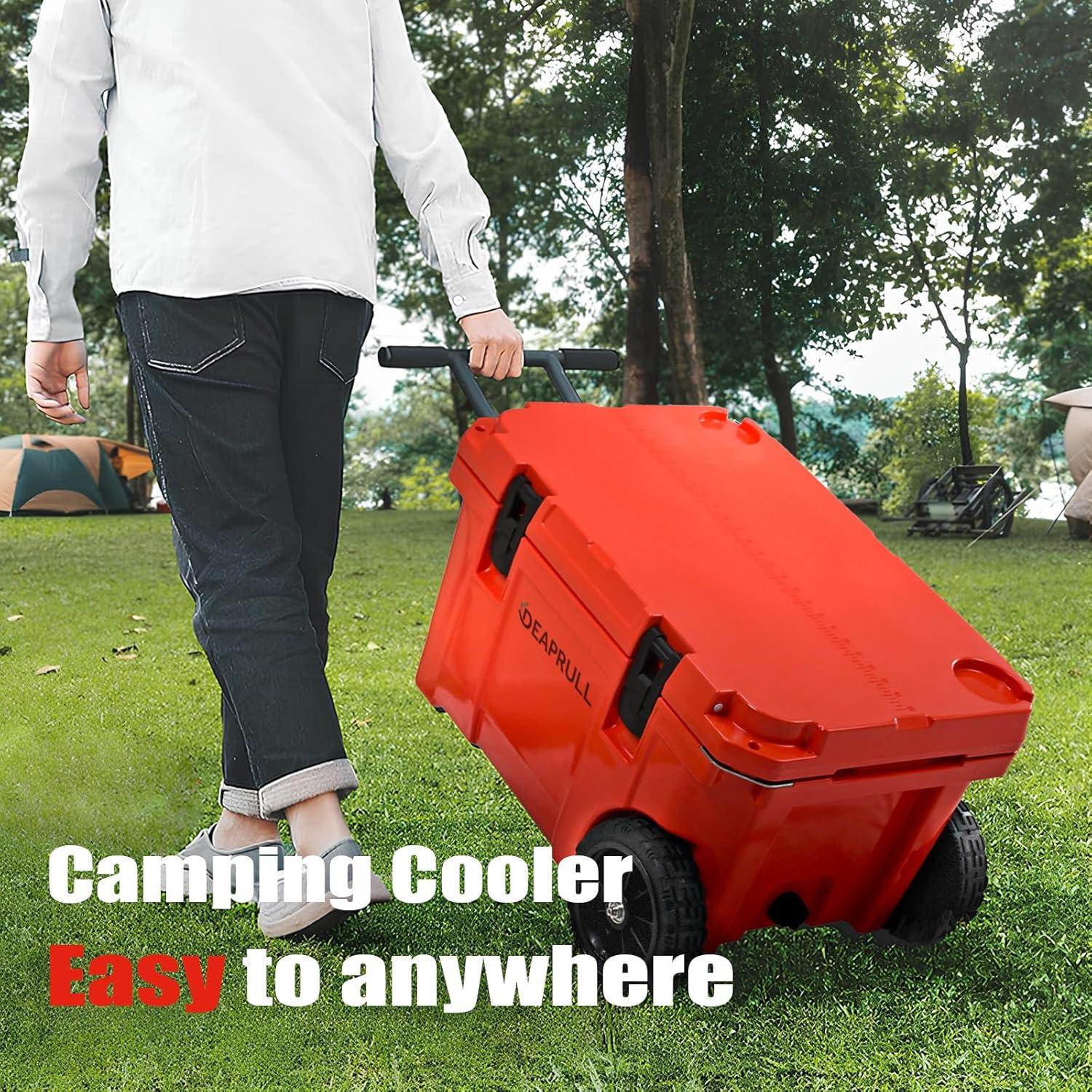 Nevera Portátil DEAPRULL 55QT con Ruedas y Aislamiento 52L