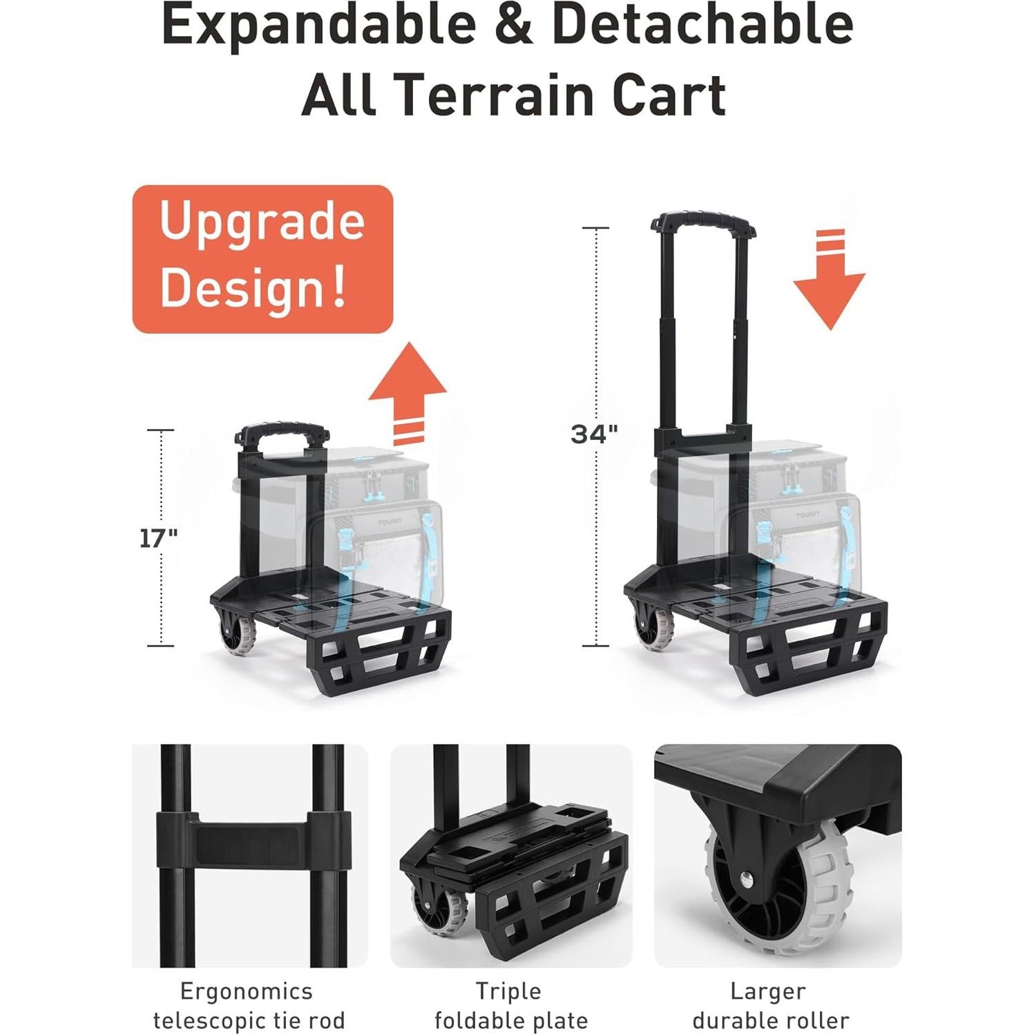 Cooler Rodante TOURIT 30L con Ruedas y Mango Retráctil