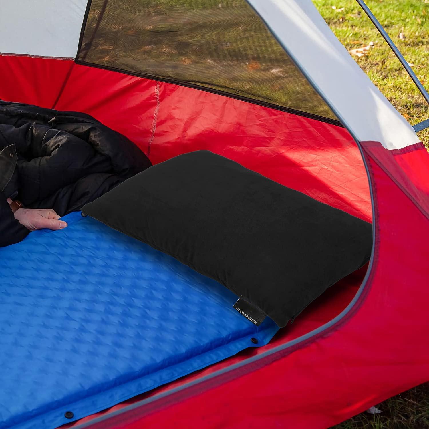 Almohada de Camping Gold Armour Pequeña Espuma de Memoria 30.5x40.6cm Negra