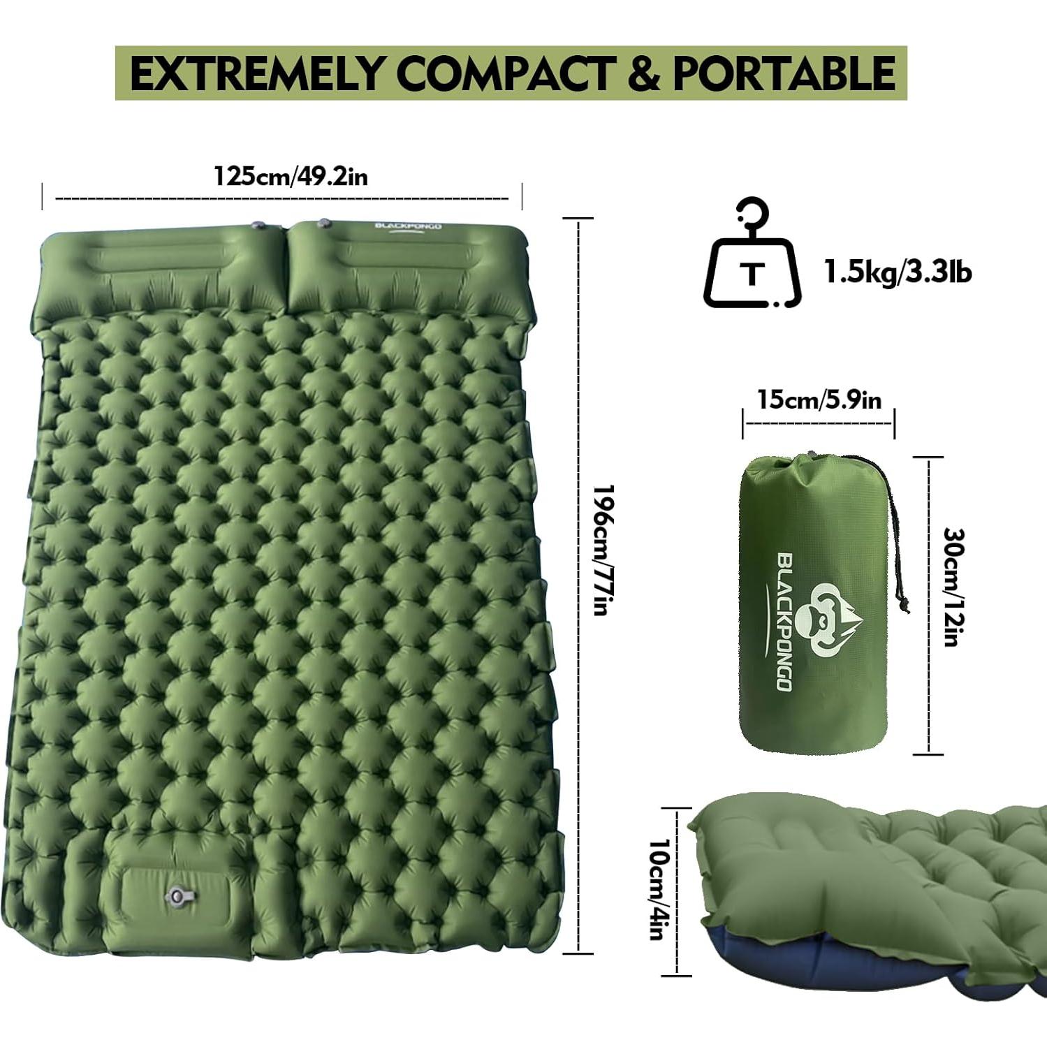 Colchón de Camping Blackpongo BG2413 Doble 196x125cm