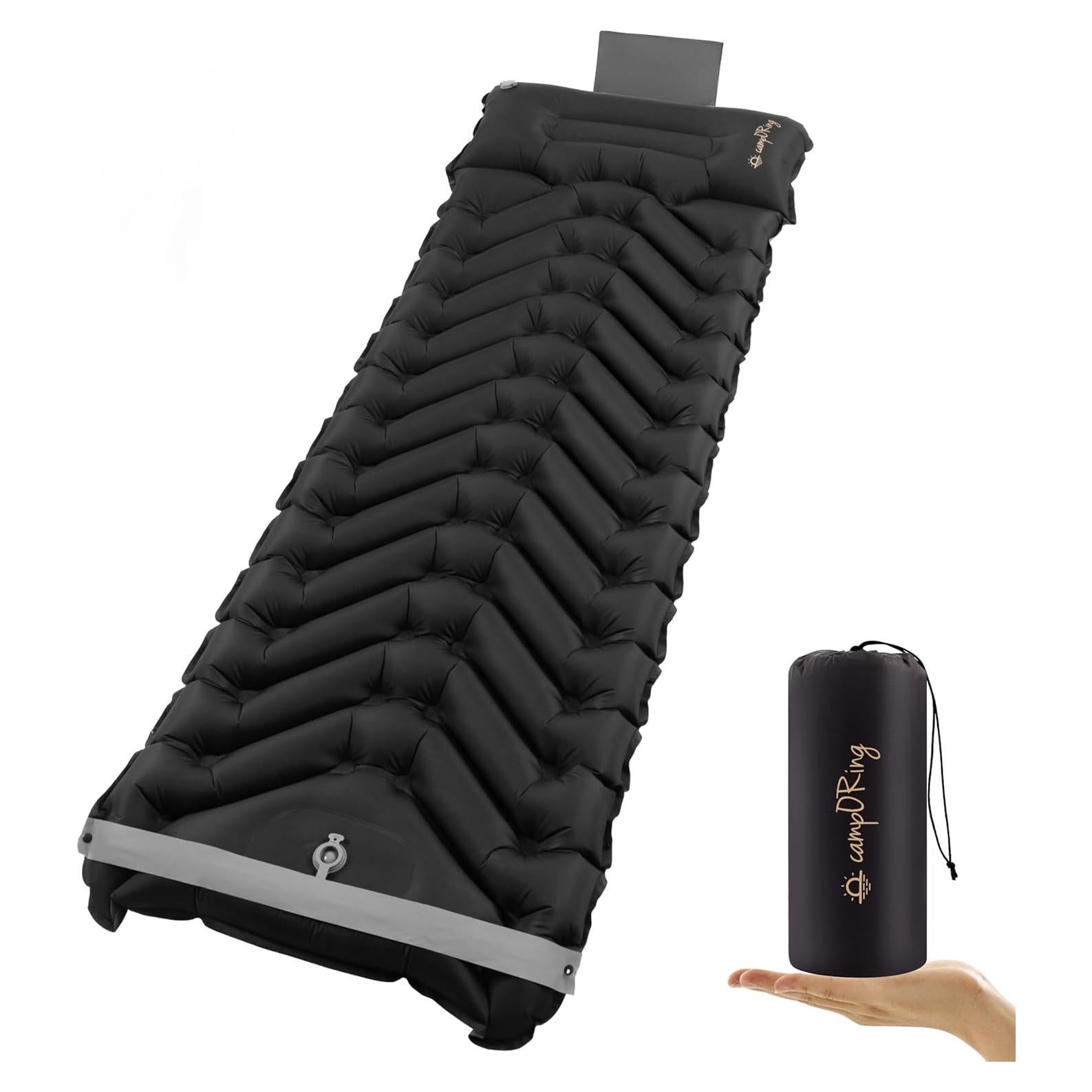 Colchoneta de dormir autoinflable Camporing Parent 10 cm negra