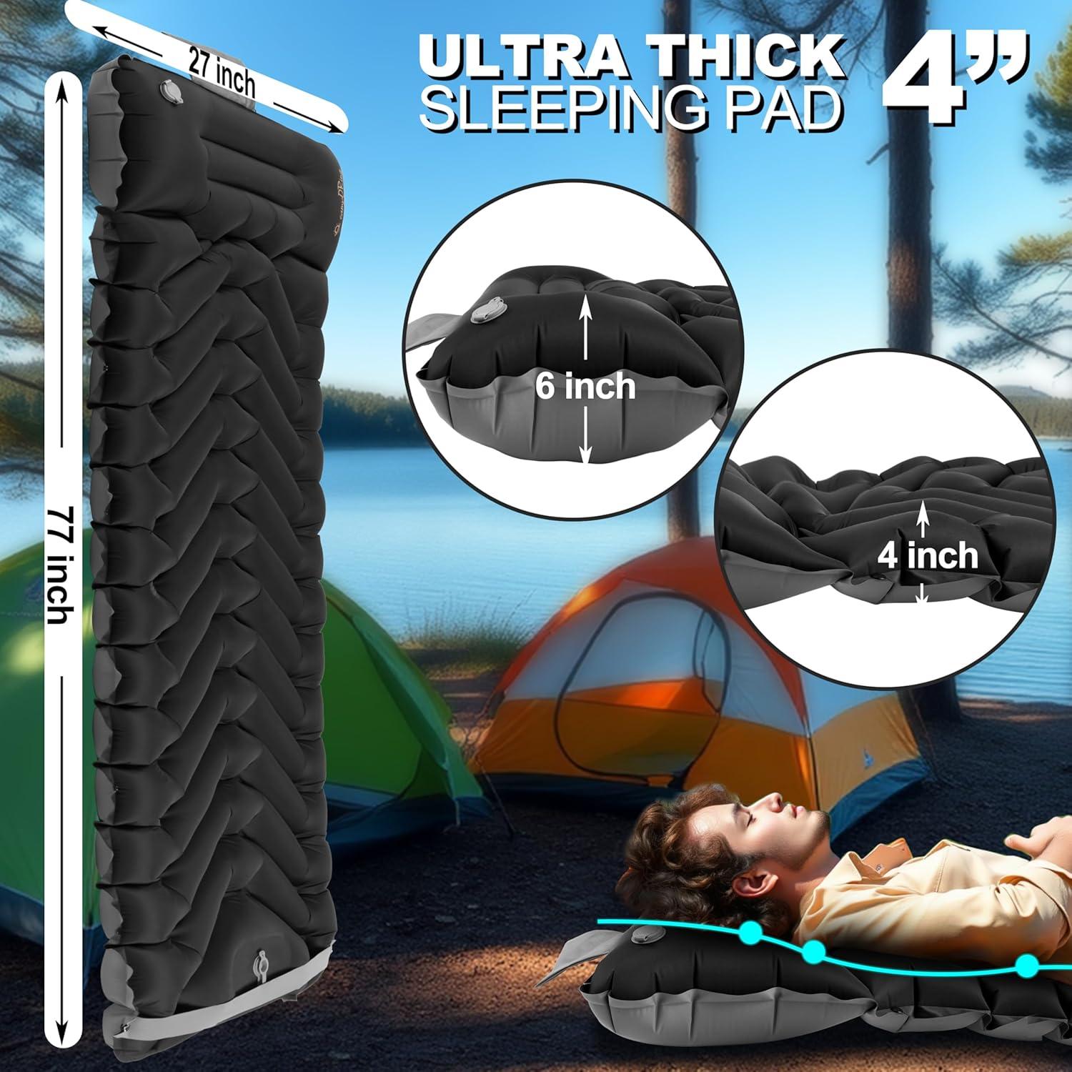 Colchoneta de dormir autoinflable Camporing Parent 10 cm negra