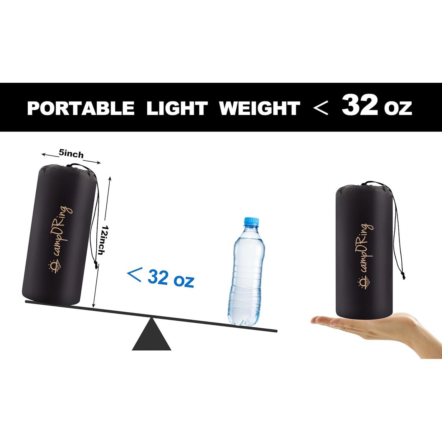 Colchoneta de dormir autoinflable Camporing Parent 10 cm negra