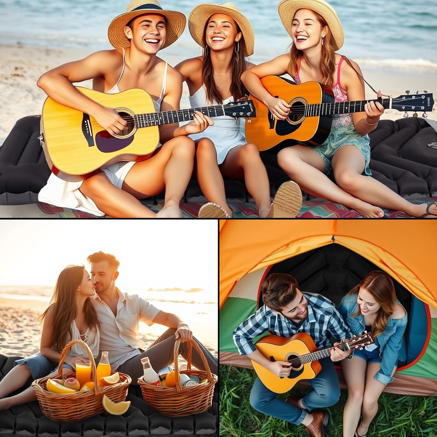 Colchoneta de dormir autoinflable Camporing Parent 10 cm negra