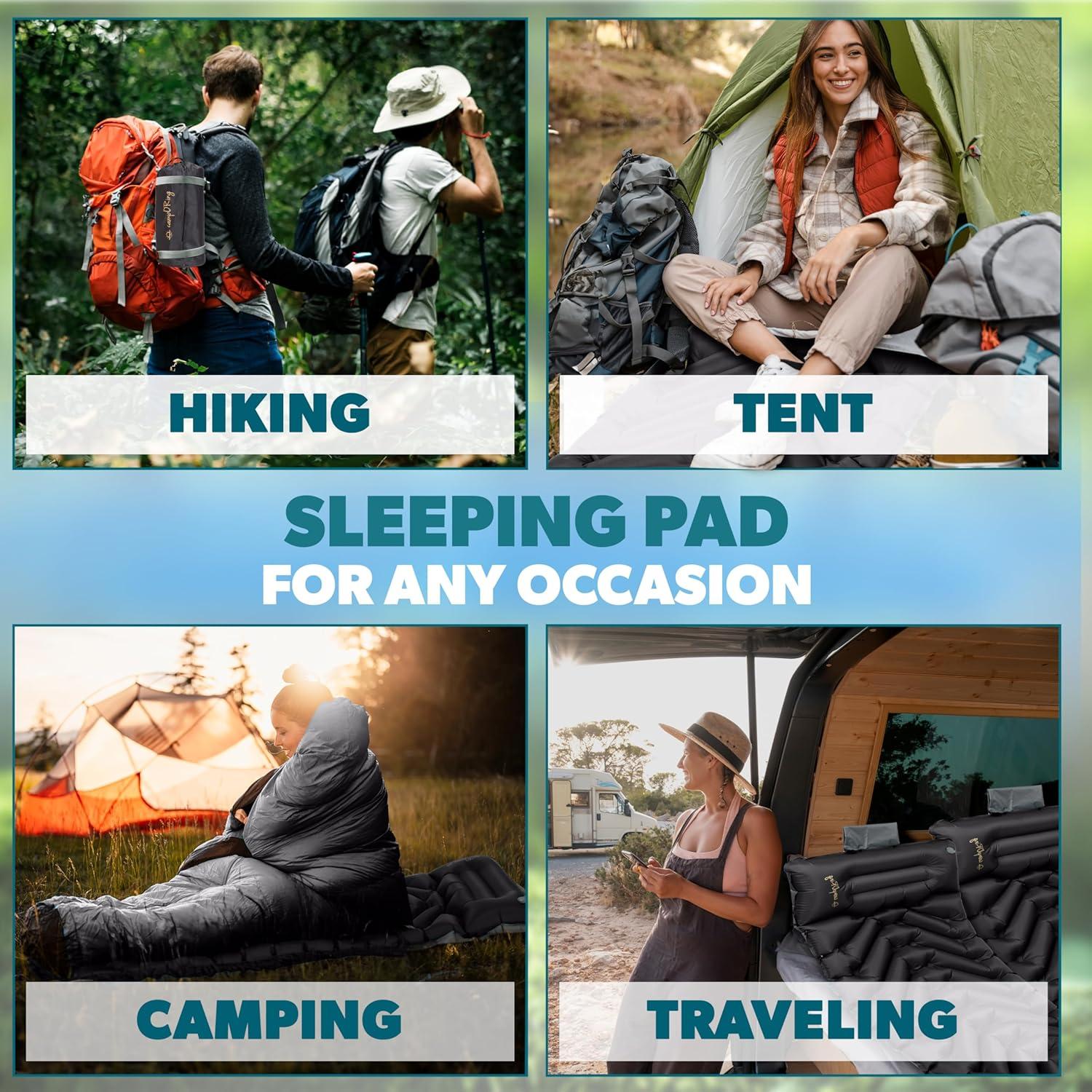 Colchoneta de dormir autoinflable Camporing Parent 10 cm negra