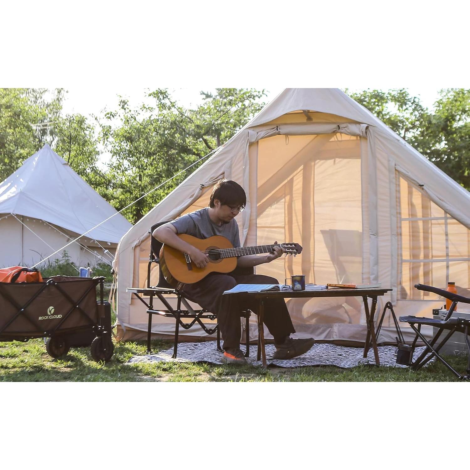 Mesa de Camping Plegable ROCK CLOUD 86x61 cm Grano de Madera