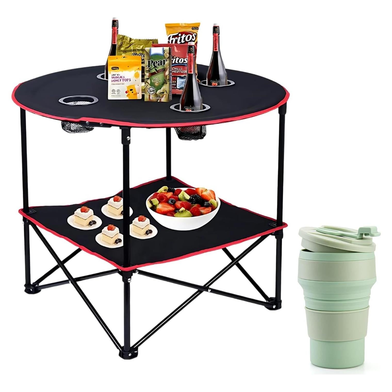 Mesa de Camping Plegable HavenCove 74x74cm 4 Personas