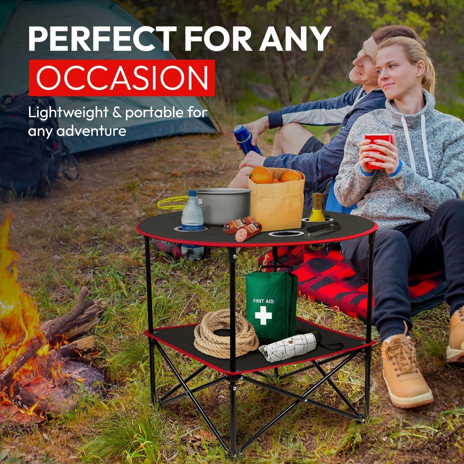 Mesa de Camping Plegable HavenCove 74x74cm 4 Personas