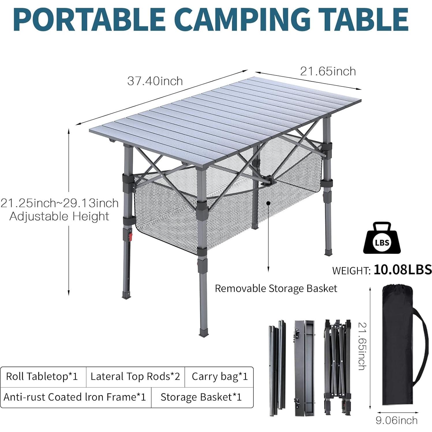 Mesa de Camping Plegable ARMOR CASTLE VF3020-FT 94 cm Ajustable