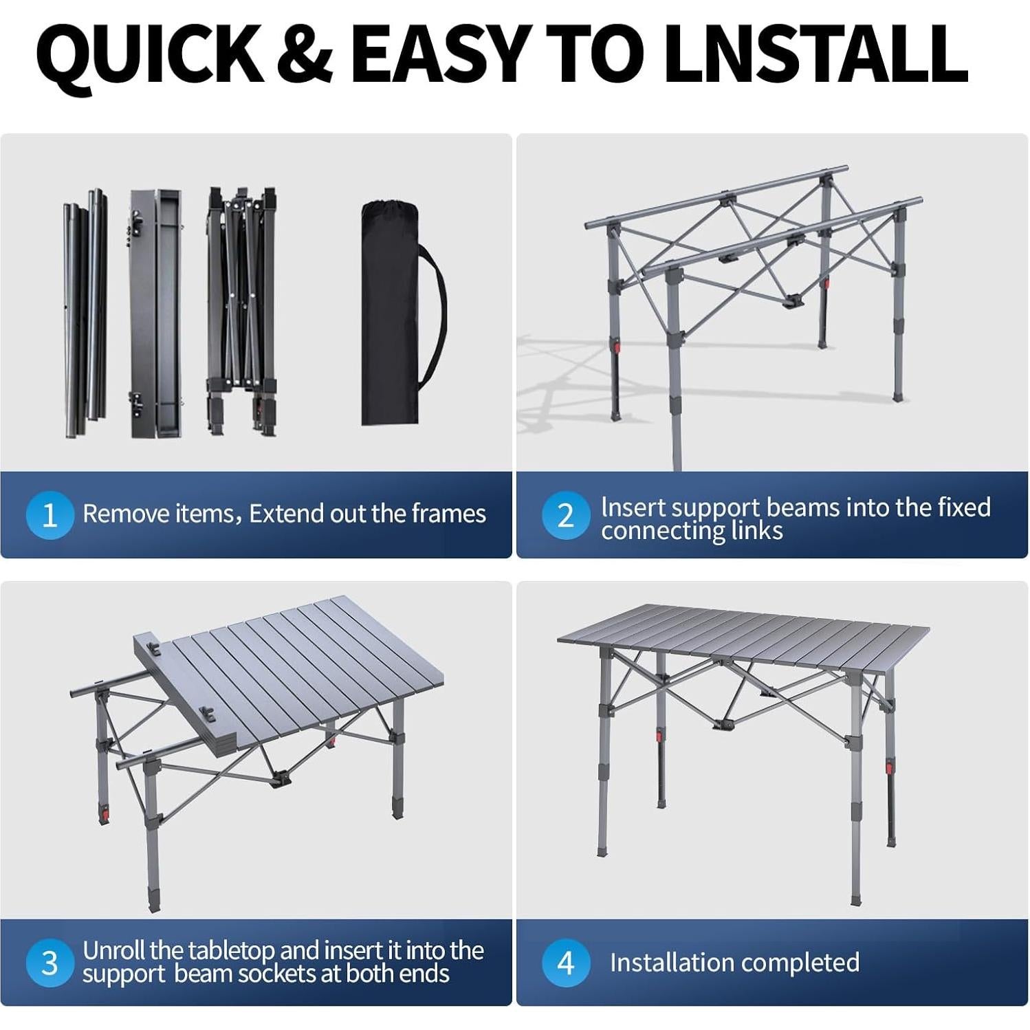 Mesa de Camping Plegable ARMOR CASTLE VF3020-FT 94 cm Ajustable