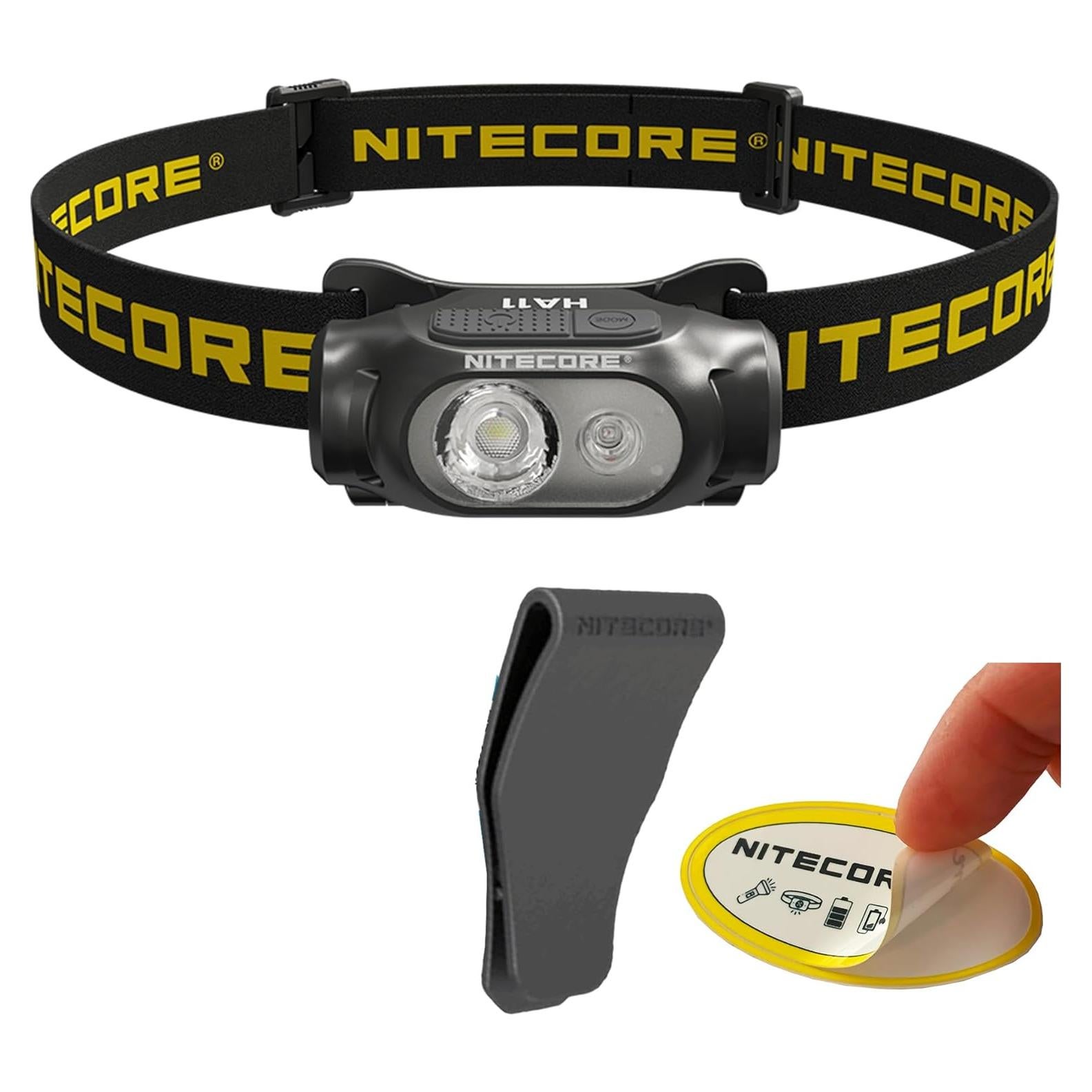 Nitecore HA11 Camping Headlamp, 240 Lumen Ultra Lightweight, use 1xAA Battery with Multi-Purpose Clip (Strap Headband)