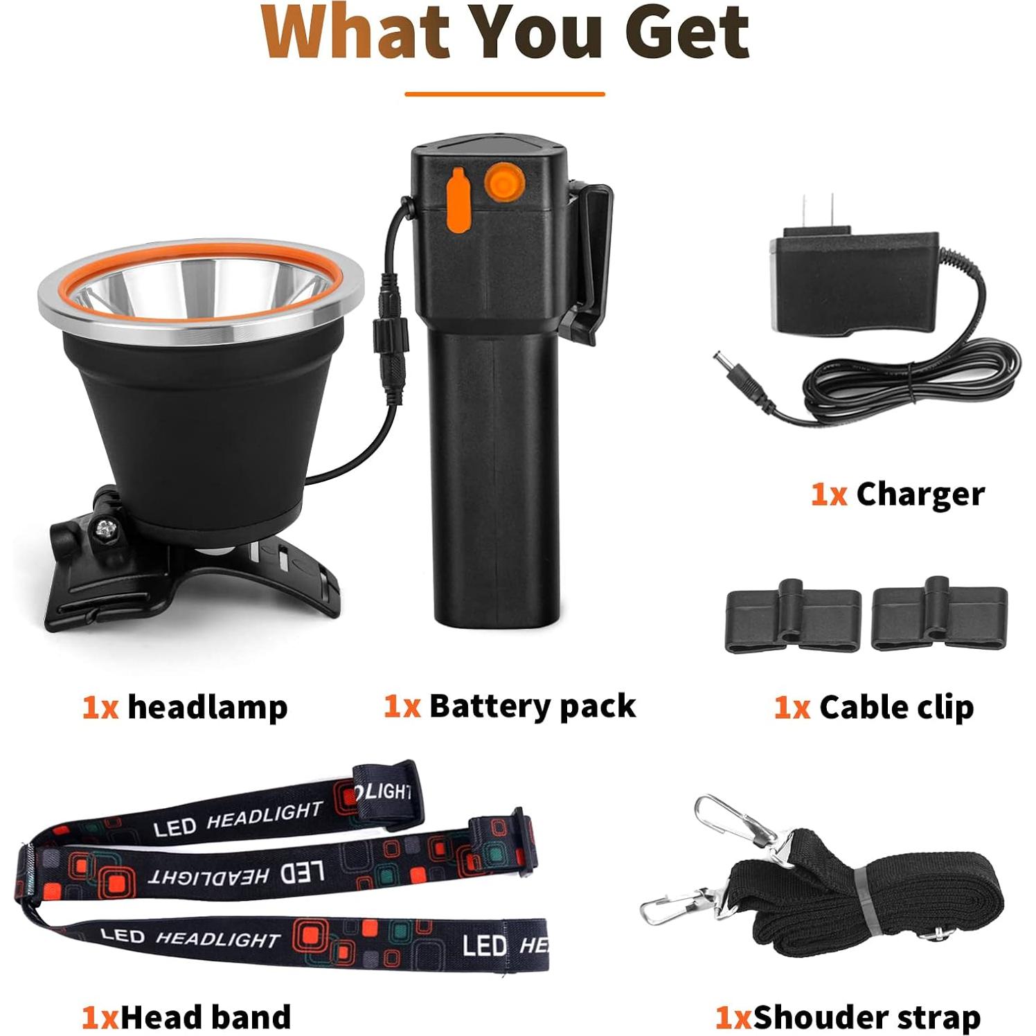 Lámpara Frontal LED Venlon 8401 Recargable Impermeable 18000mAh