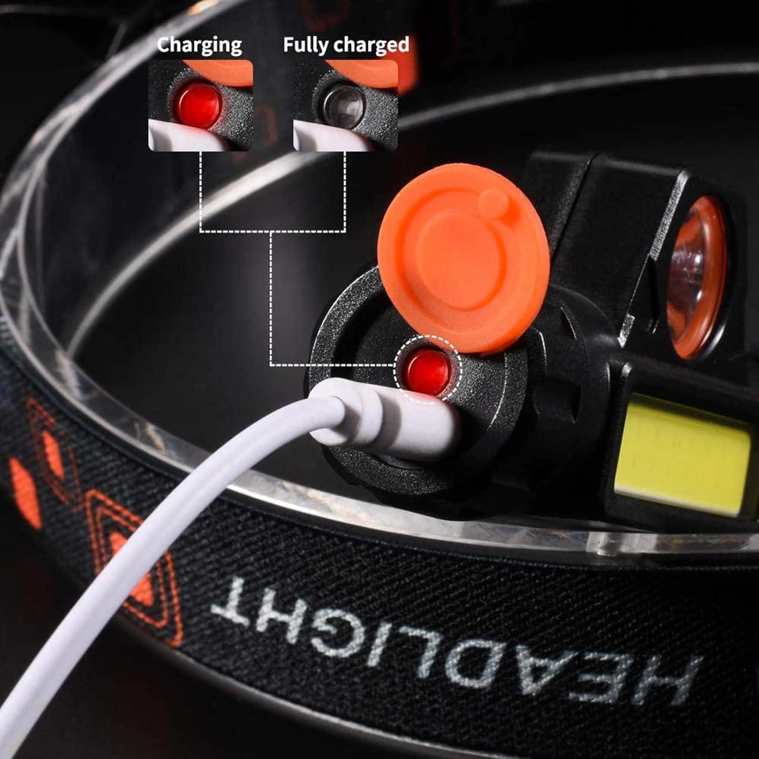 Paquete de 2 Linternas Frontales Recargables Noble 2000 Lúmenes