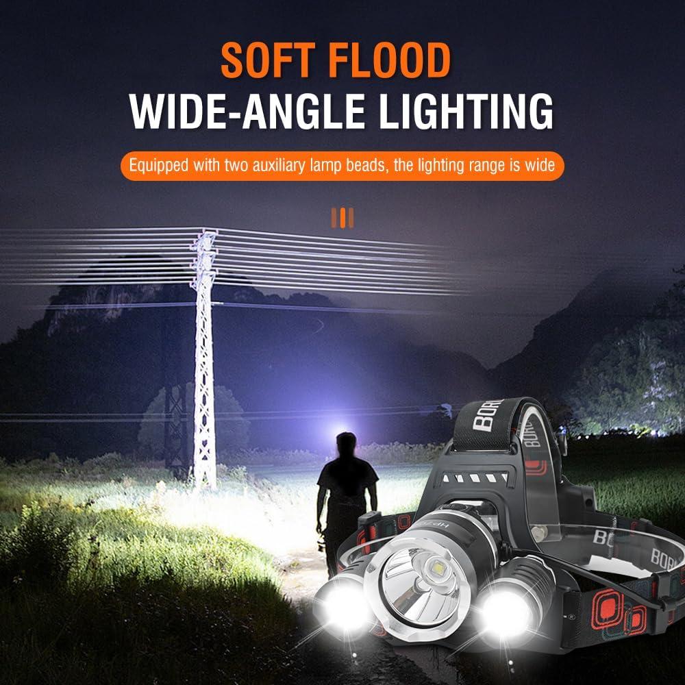 Linterna Frontal LED Boruit HP700 Recargable USB C 4 Modos