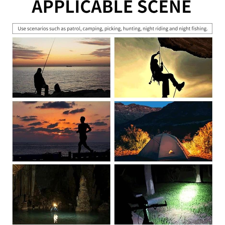 Linterna Frontal LED Boruit HP700 Recargable USB C 4 Modos