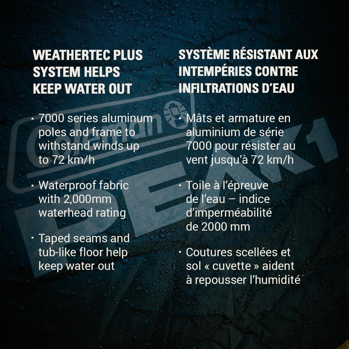 Tienda de Campaña Coleman PEAK1 para 1 Persona, Impermeable