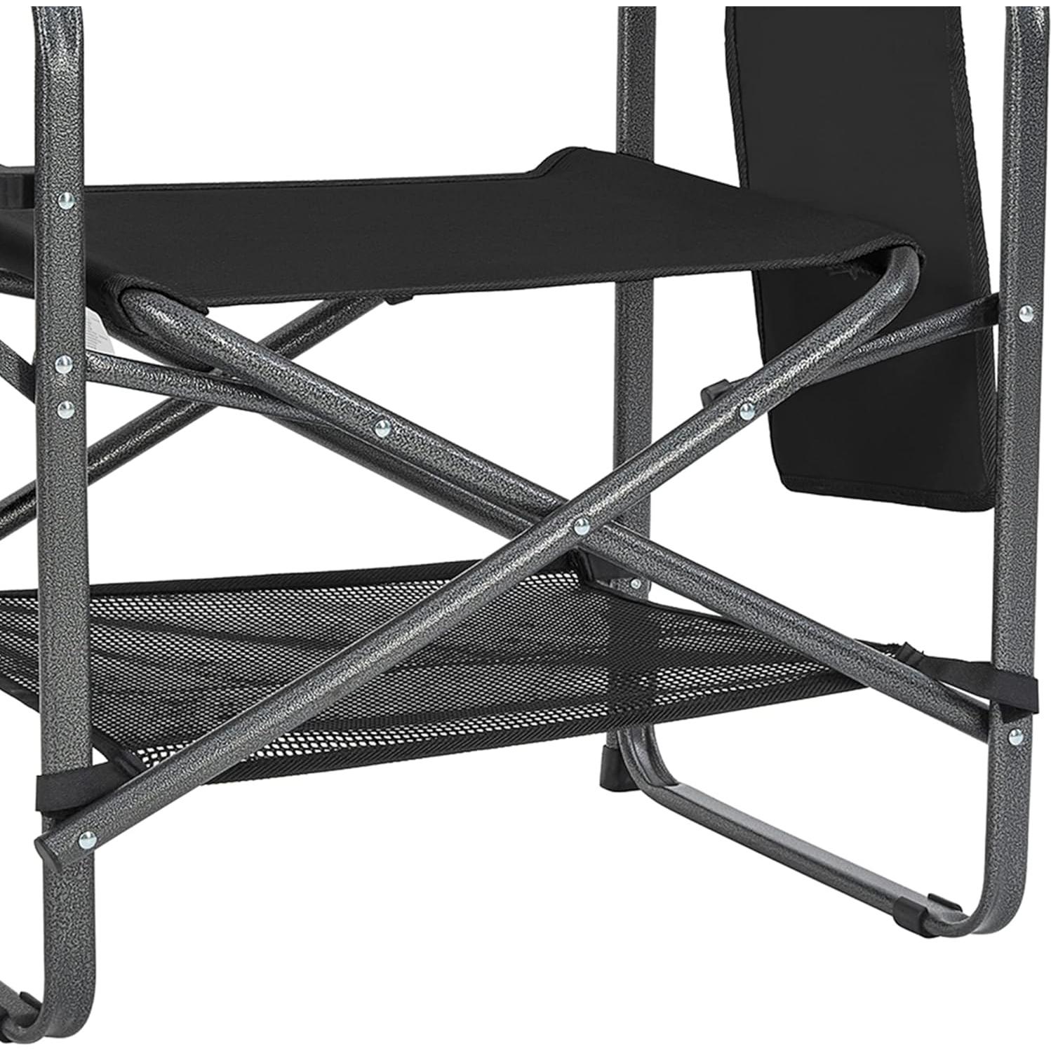 Silla de Camping Plegable KingCamp con Mesa Lateral Negra