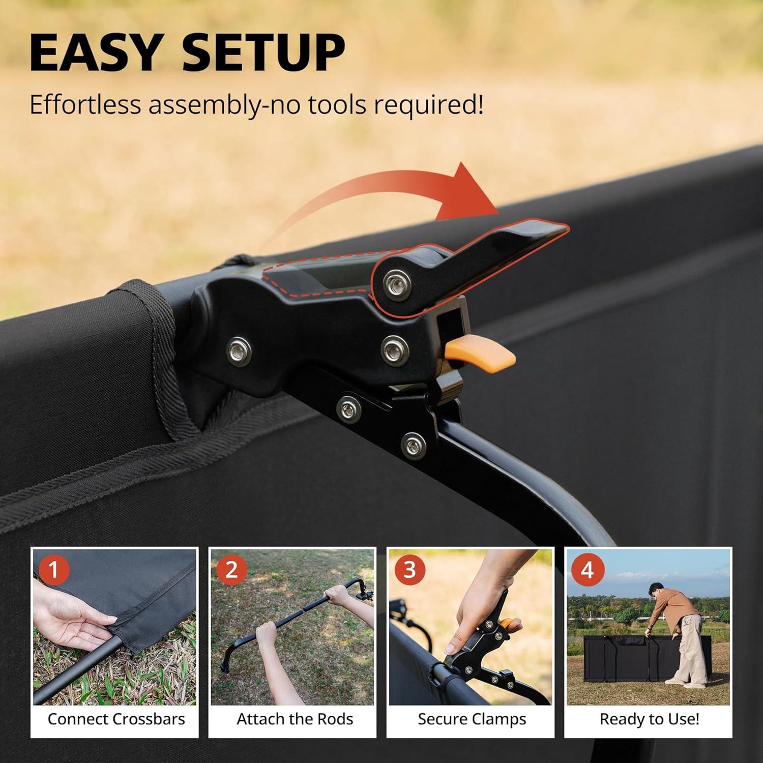 Cama de Camping Plegable Ultraligera MJFCCOUL Negra 158.8 kg