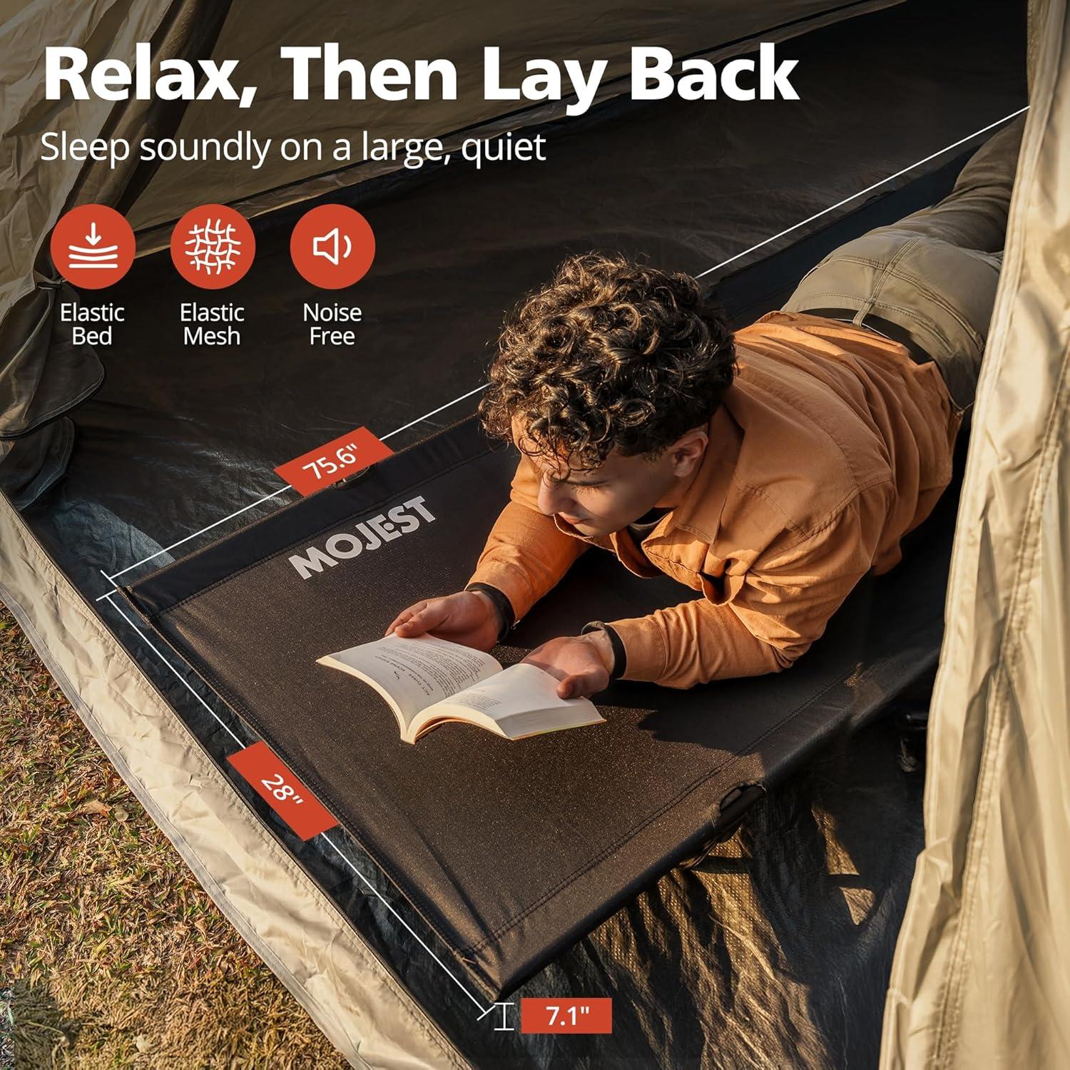 Cama de Camping Plegable Ultraligera MJFCCOUL Negra 158.8 kg