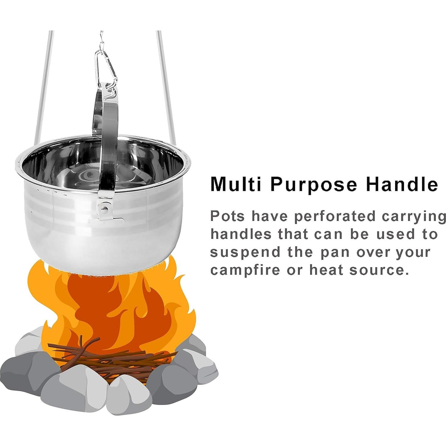 Juego de Utensilios de Cocina Camping Wealers 4 Piezas Acero Inoxidable