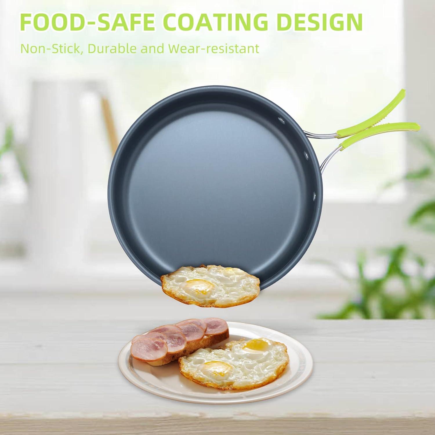 Set de Cocina Camping Lixada 16 Piezas Aluminio Verde