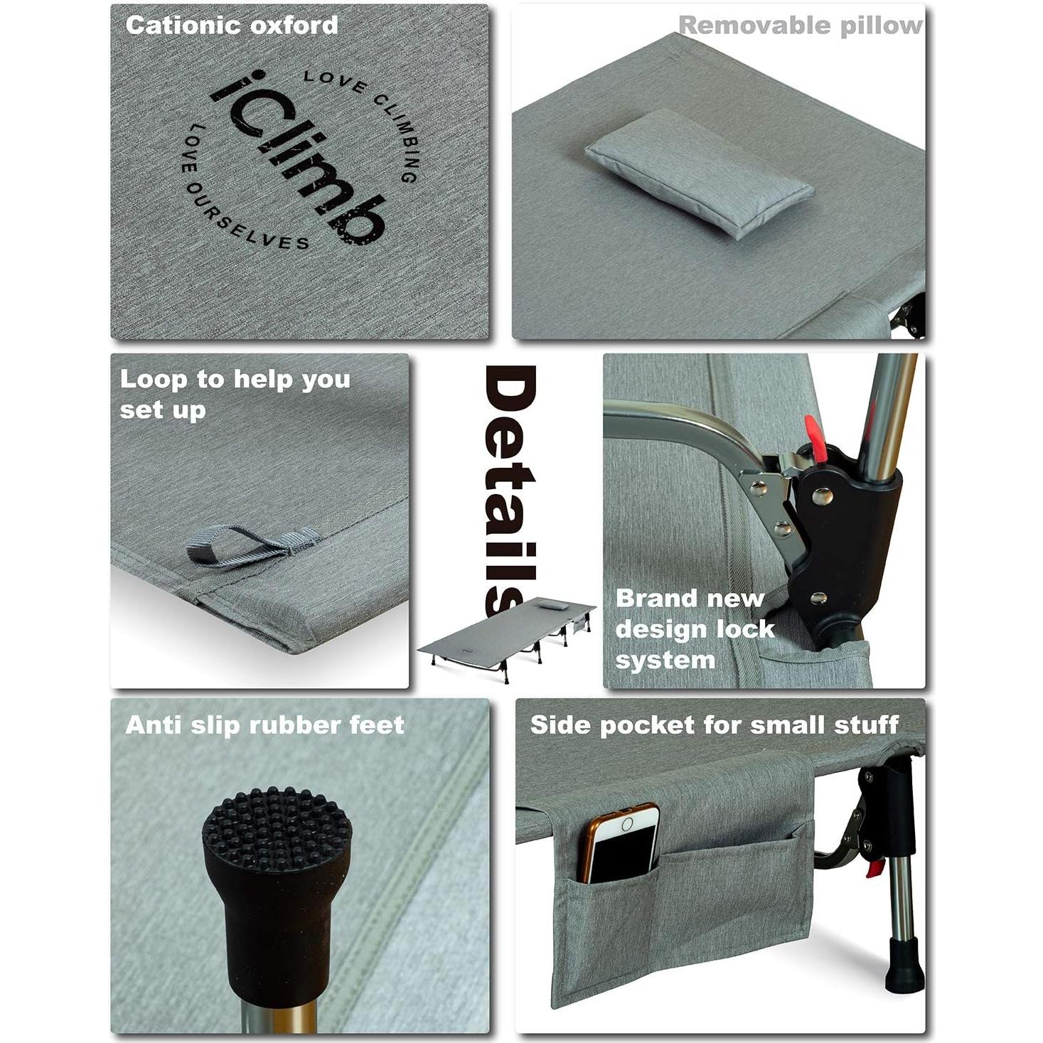 Cama Plegable Ultraligera iClimb IC501 2.6 kg 189.9 x 69.9 cm