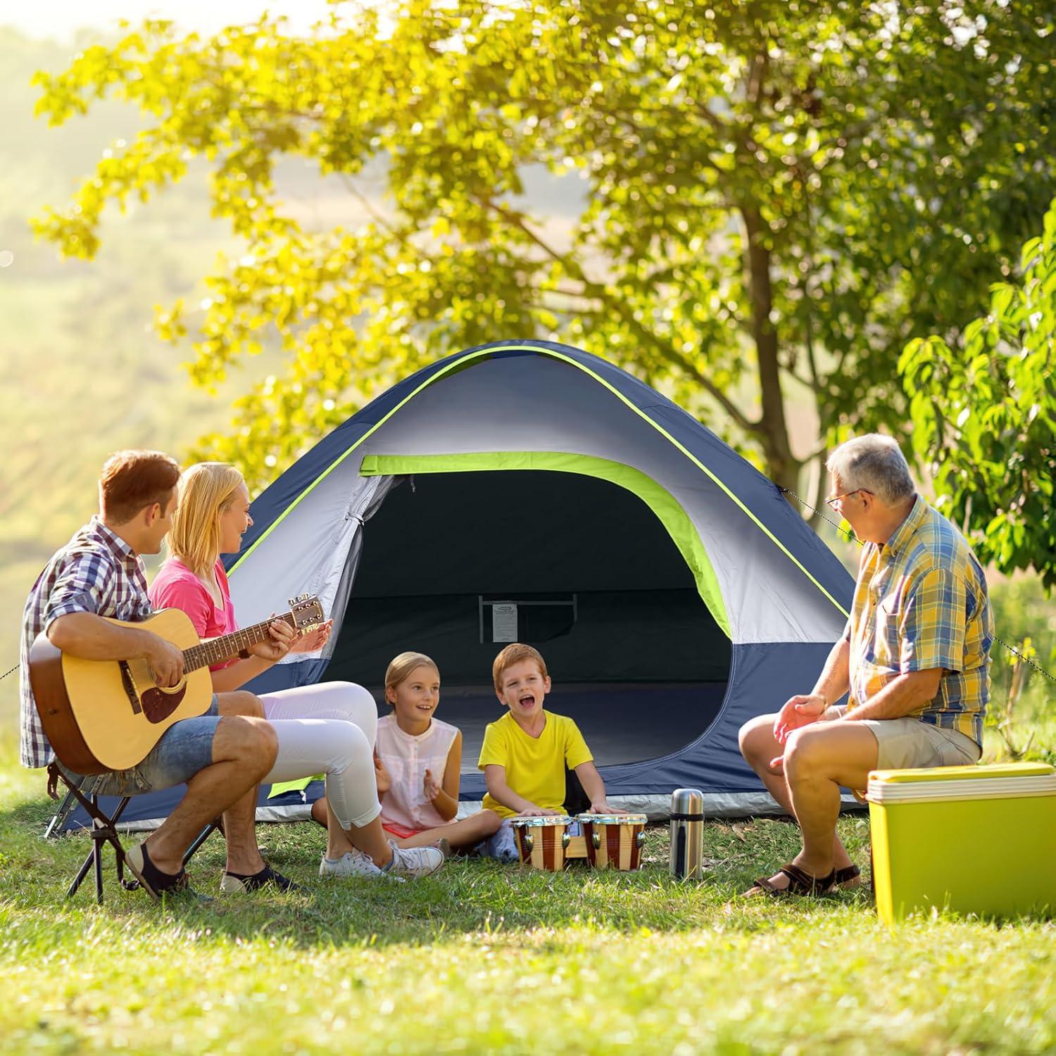 Tienda de Camping UNP para 4 Personas Impermeable Azul