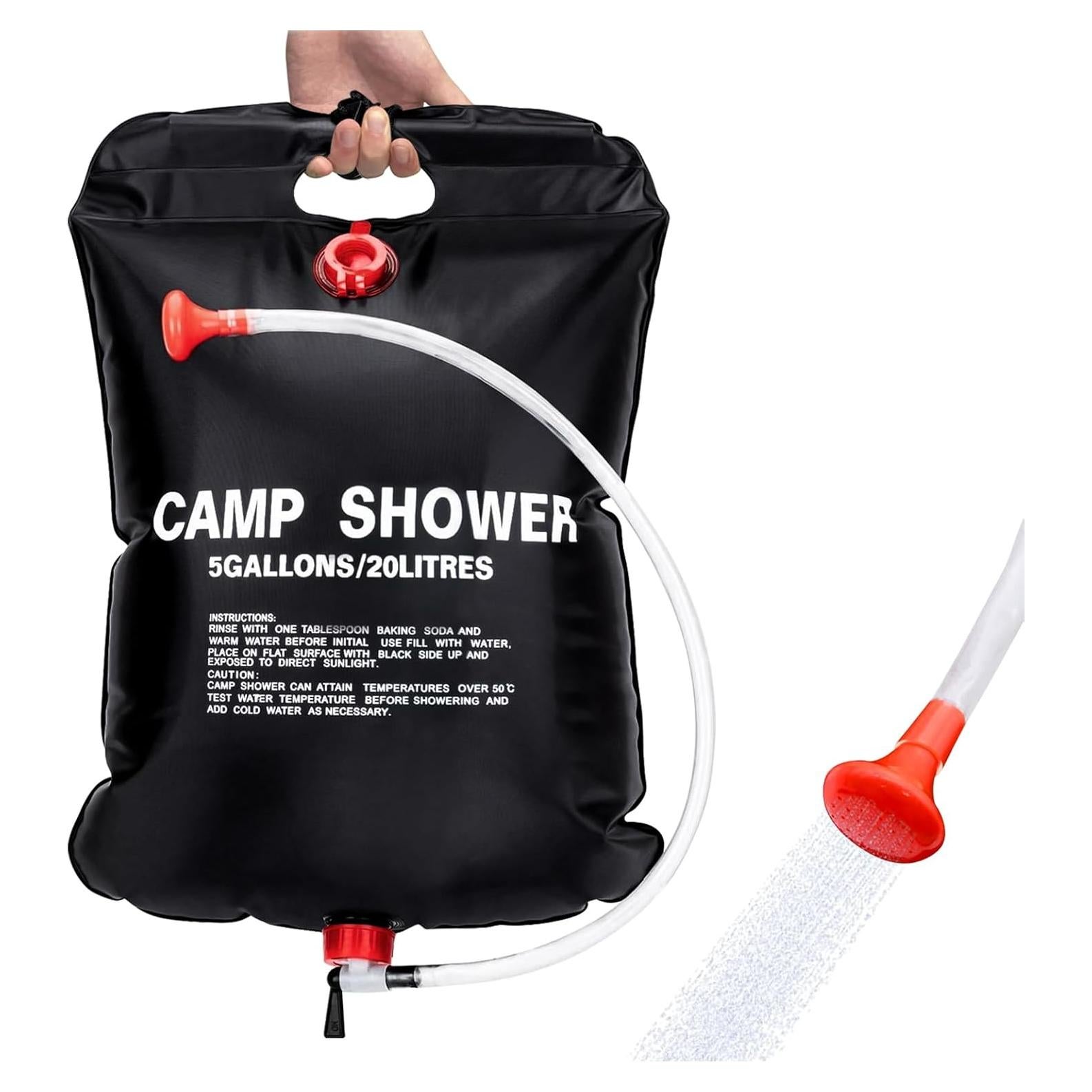 2 Bolsas de Ducha Solar Ailker 20L con Manguera y Cabezal