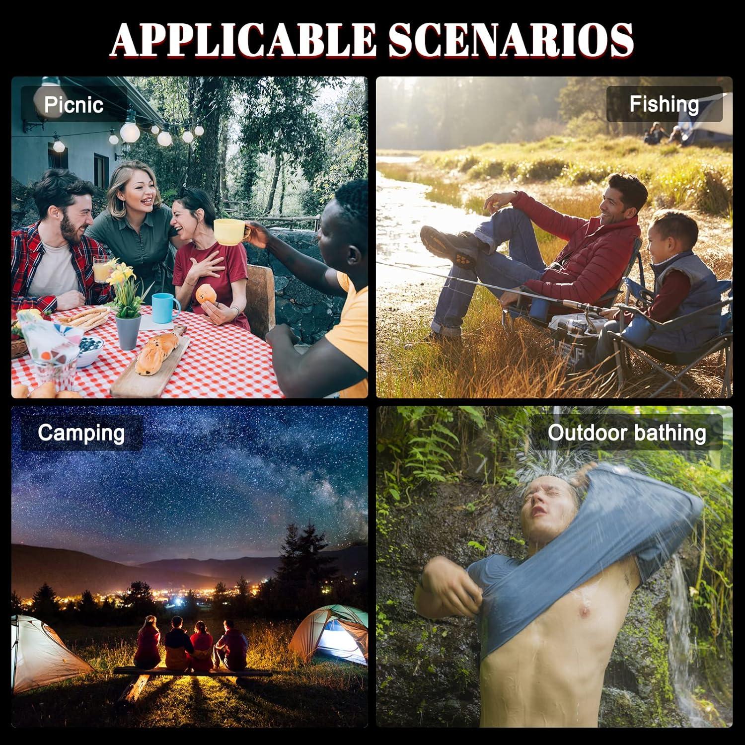 2 Bolsas de Ducha Solar Ailker 20L con Manguera y Cabezal