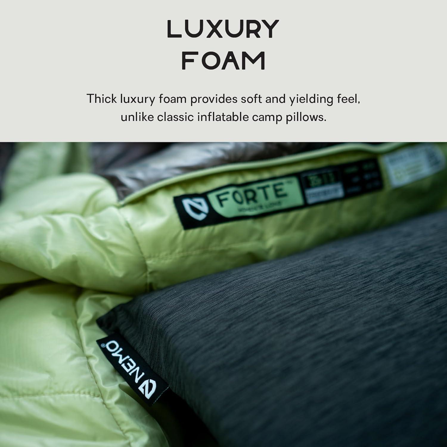 NEMO Equipment Fillo Wide Camping Pillow - Black Pearl/Birch Bud - One Size