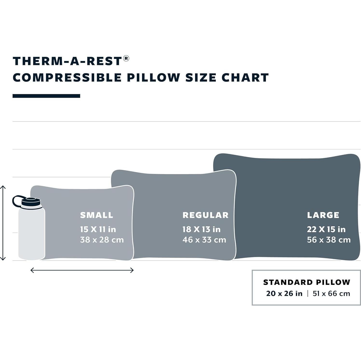 Therm-a-Rest Compressible Cinch Camping and Backpacking Pillow, Small - 12 x 16 Inch, Desert