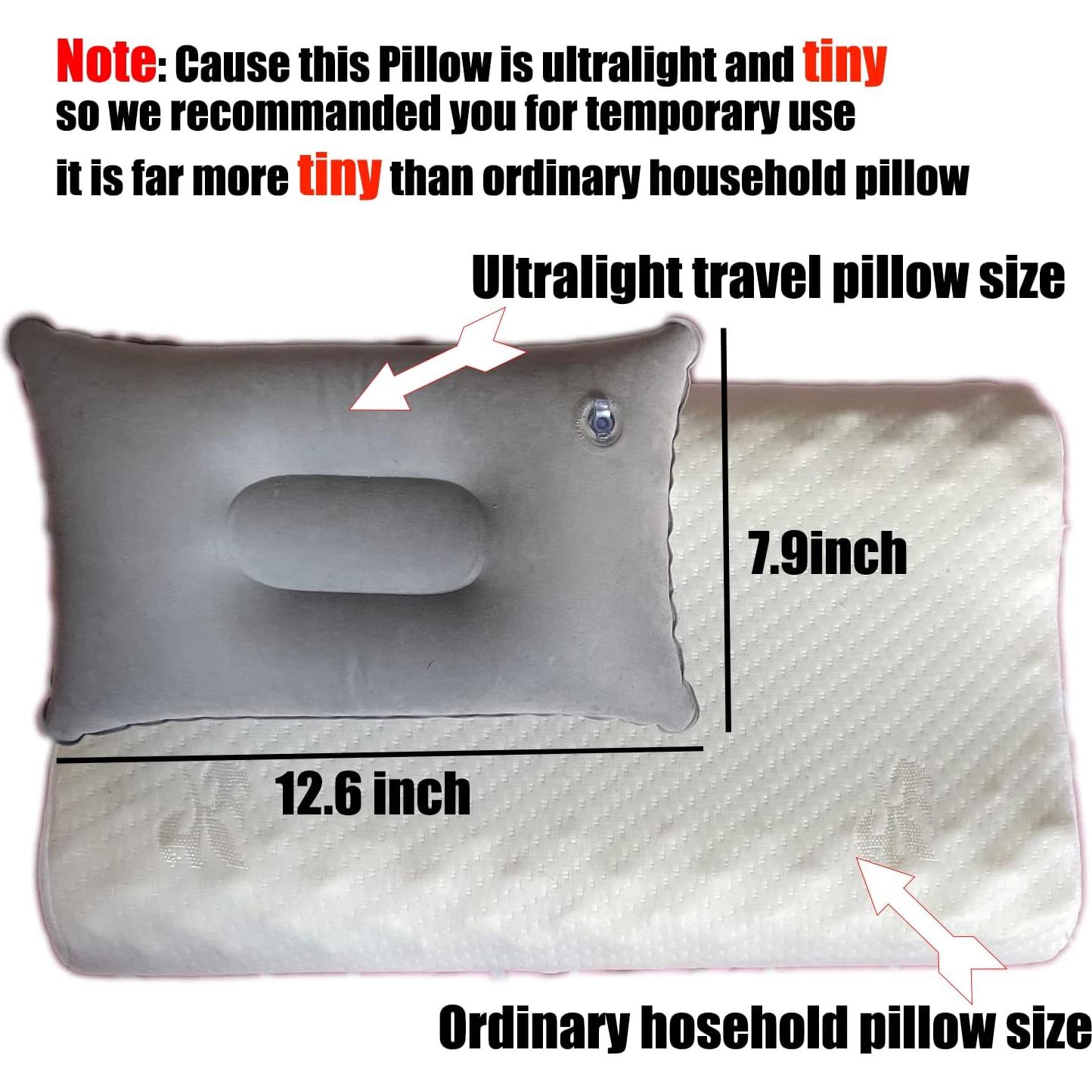 2 Almohadas Inflables JAKENHAM A4 Ultraligeras Gris