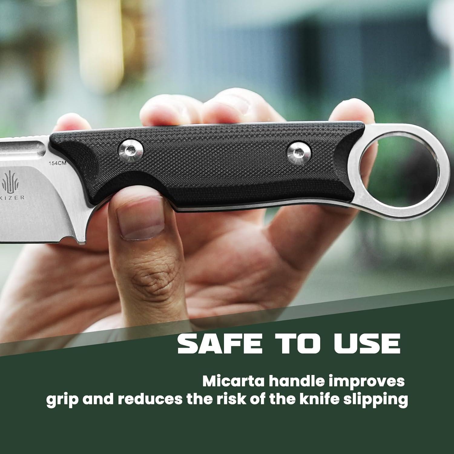 Cuchillo Fijo Kizer Cabox 85.3mm Acero 154CM Mango G10