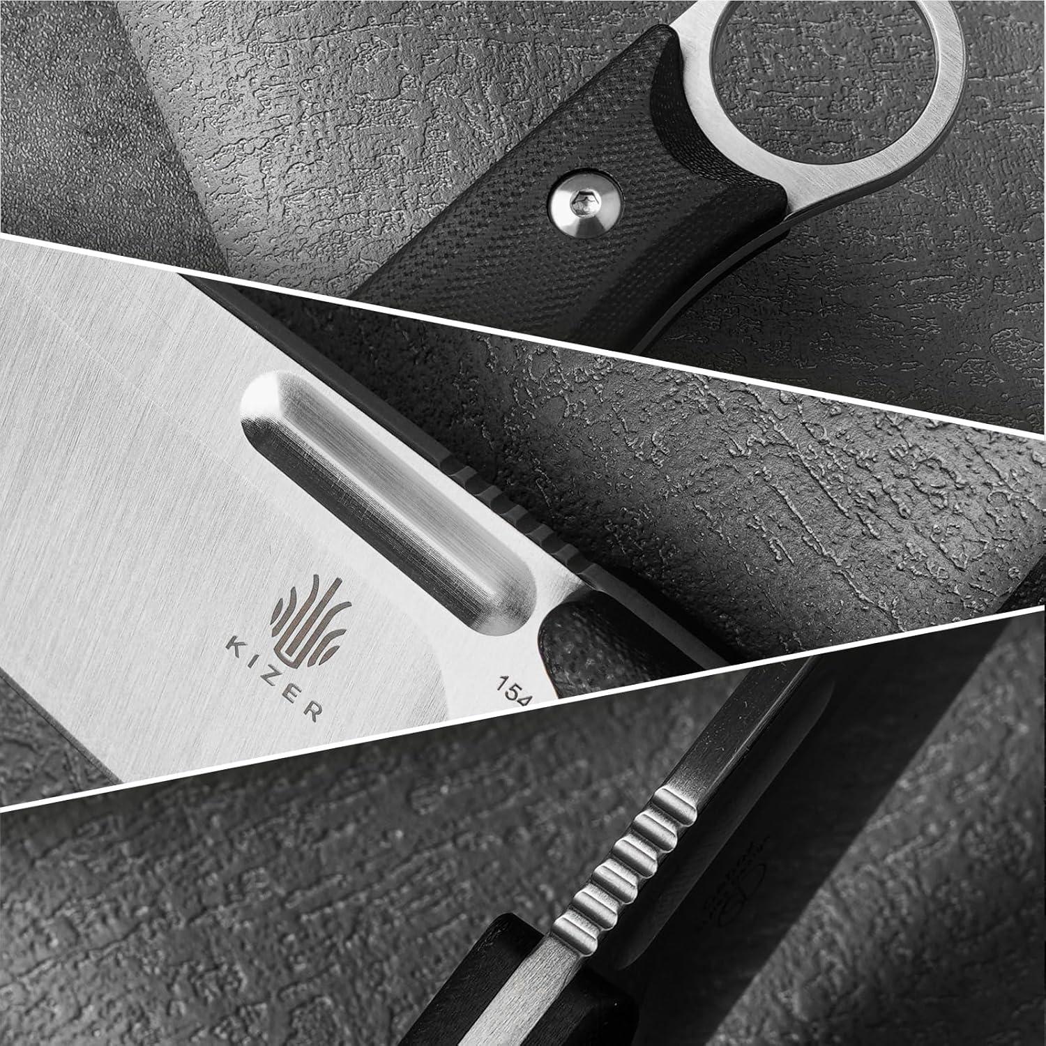 Cuchillo Fijo Kizer Cabox 85.3mm Acero 154CM Mango G10