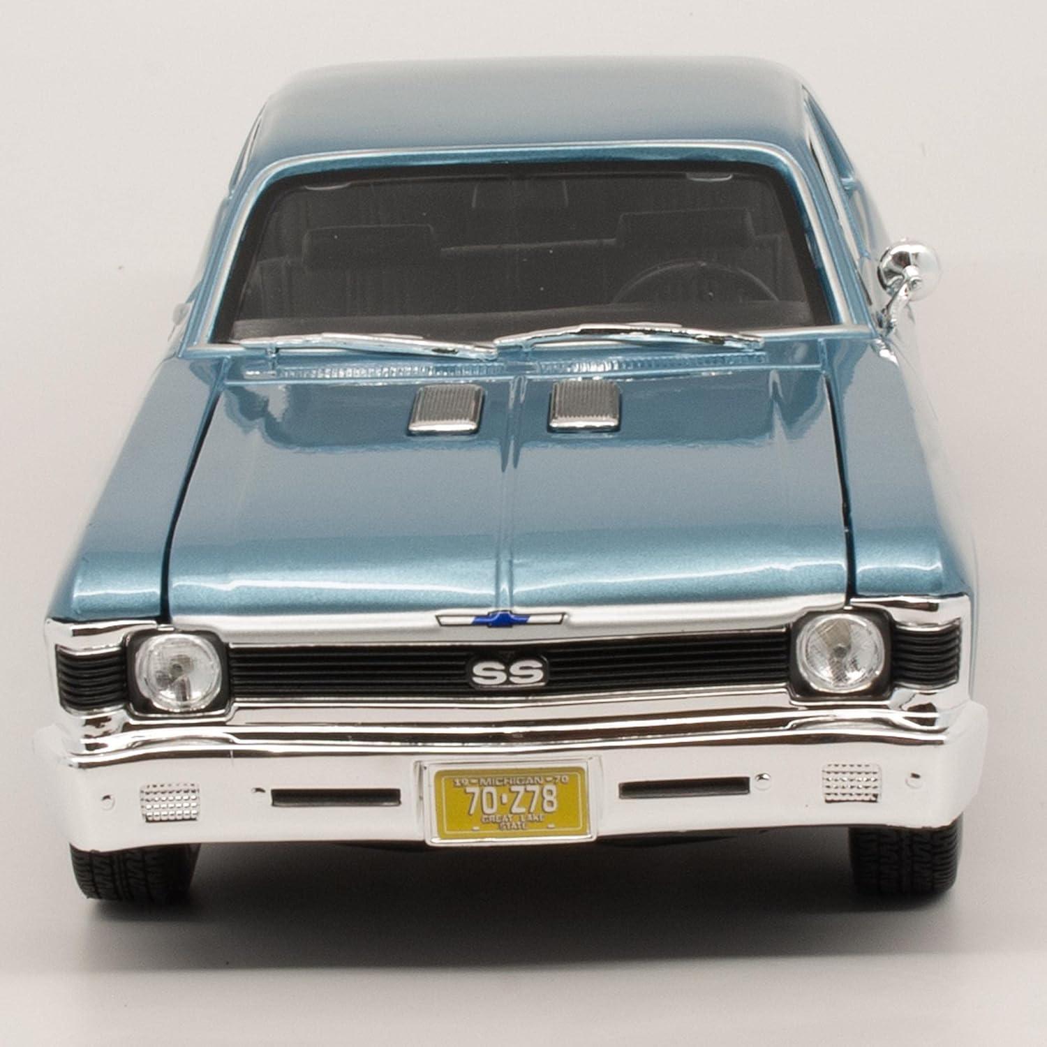 Maisto Chevy Nova SS Coupe 1970 Azul 1:18 Metal Fundido