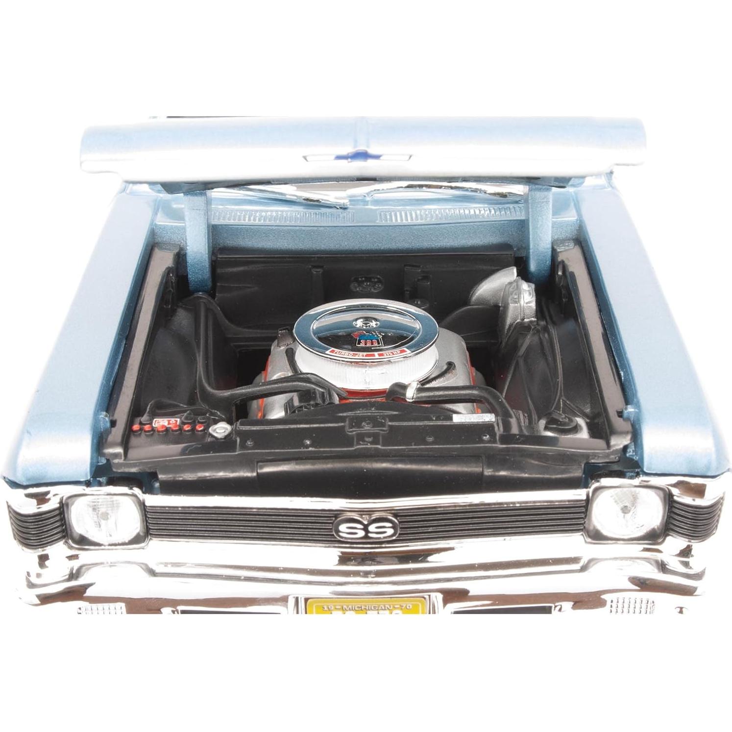 Maisto Chevy Nova SS Coupe 1970 Azul 1:18 Metal Fundido