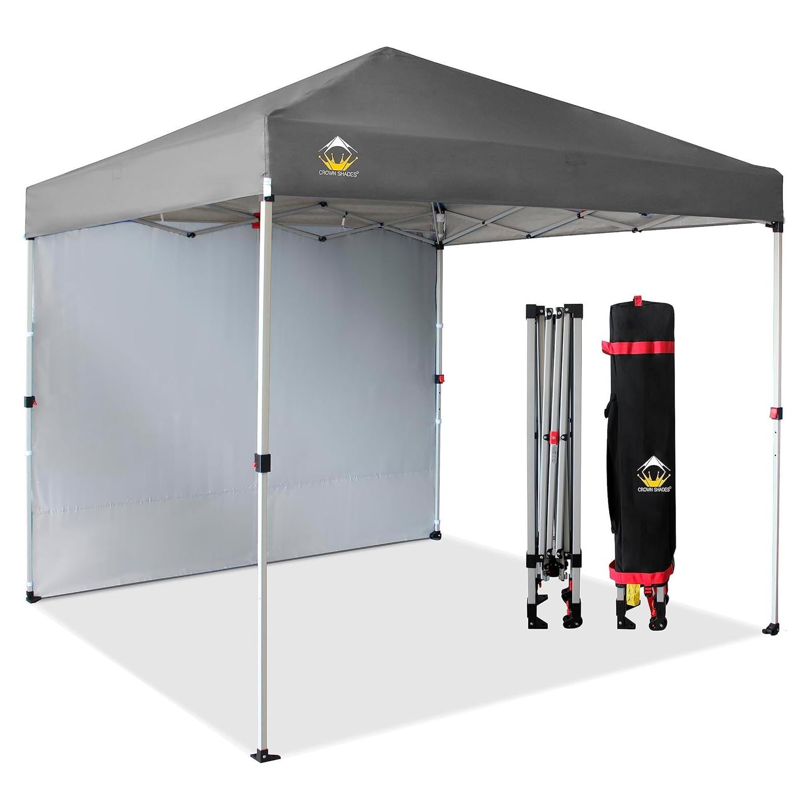 Carpa Plegable 8x8 CROWN SHADES con Pared Lateral Gris