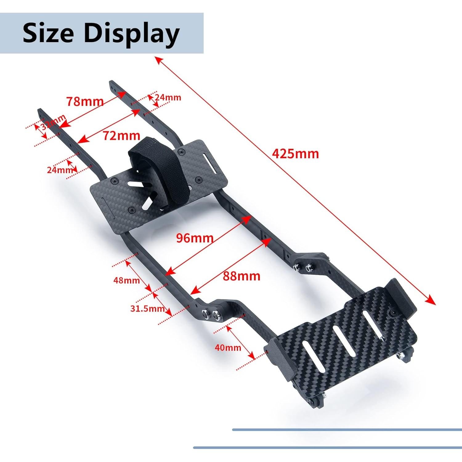 Juego de Rieles de Chasis de Fibra de Carbono MORLORDY TRX4 1/10