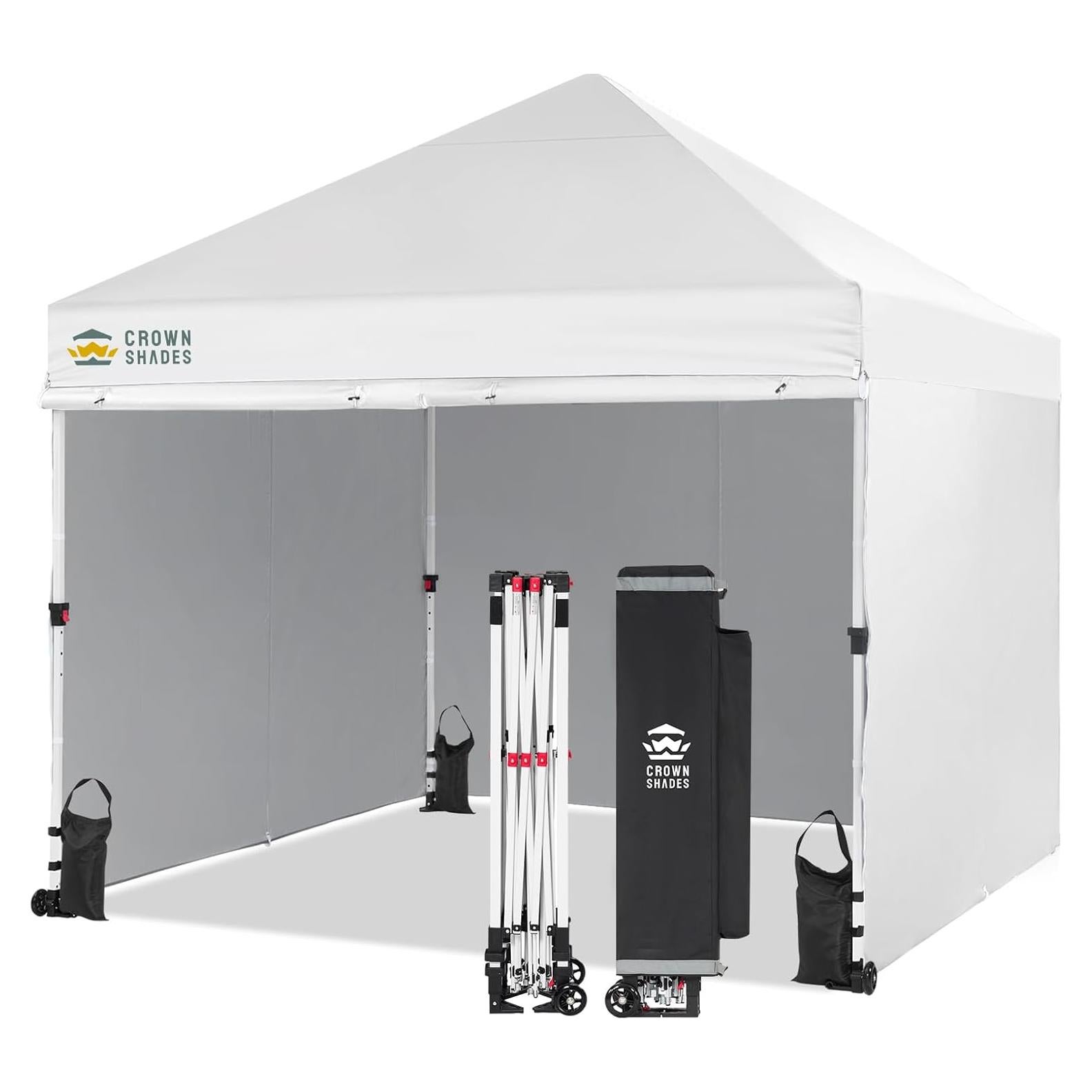 Carpa Plegable CROWN SHADES 2.44x2.44m Blanca con 4 Paredes