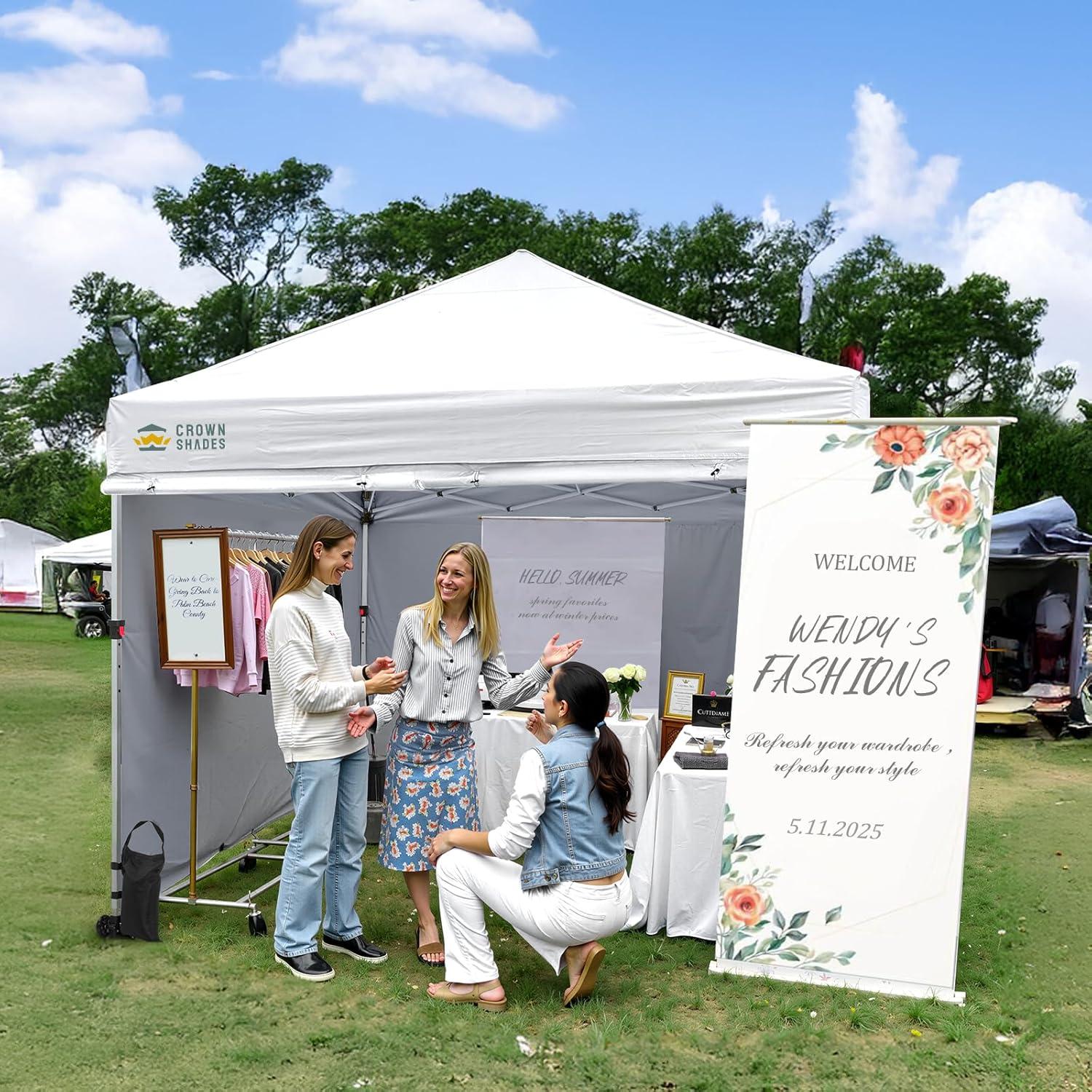 Carpa Plegable CROWN SHADES 2.44x2.44m Blanca con 4 Paredes